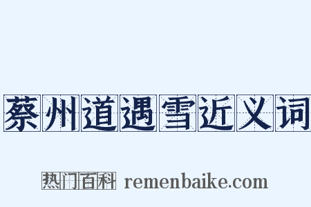 蔡州道遇雪近义词是什么意思的图片